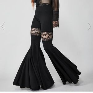 Dollskill Widow Dame Be Damned Lace Bell Bottoms